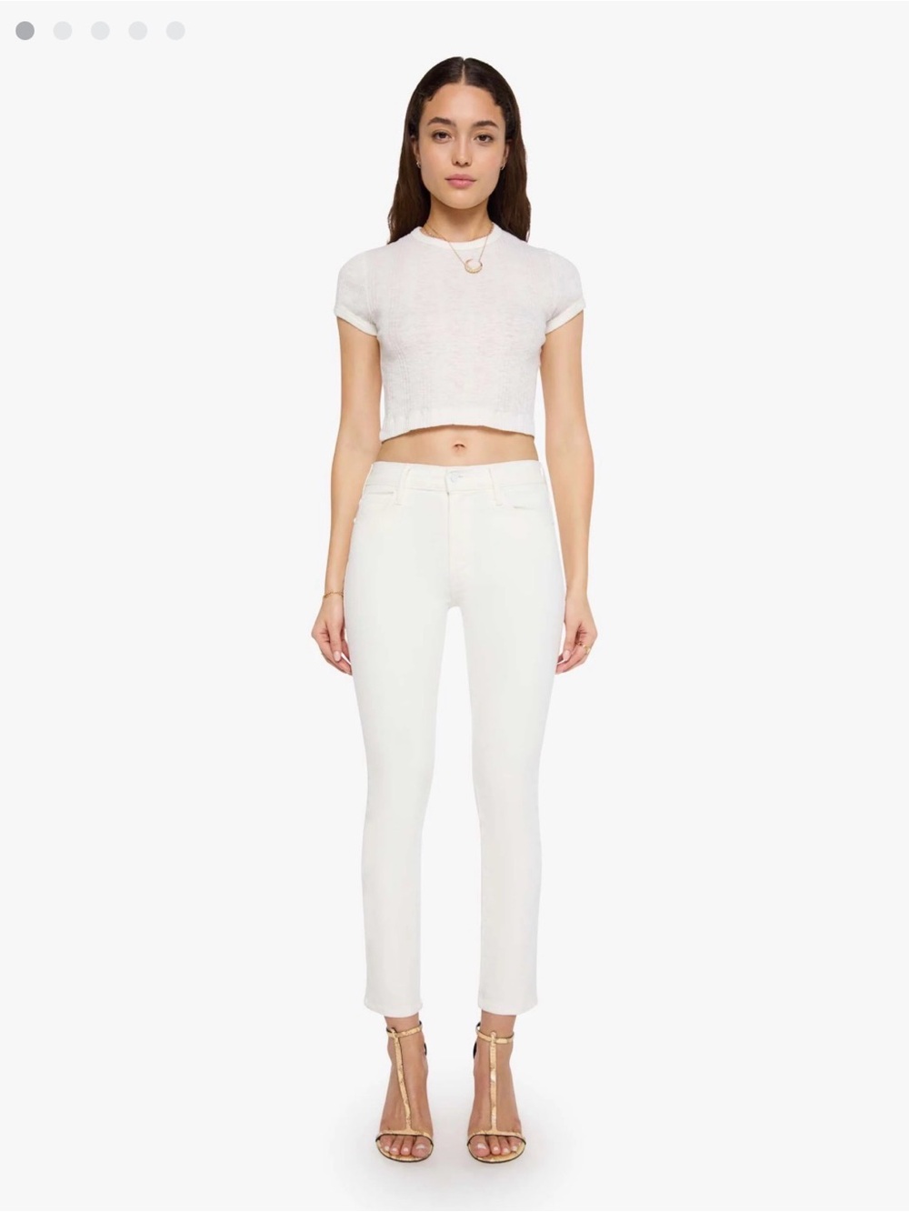 Mother The Mid-Rise Dazzler White Ankle Jeans in Fairest Of Them All